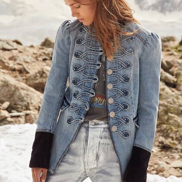 Free People Jackets & Blazers - Free People Denim Seamed And Structured Jacket Size M